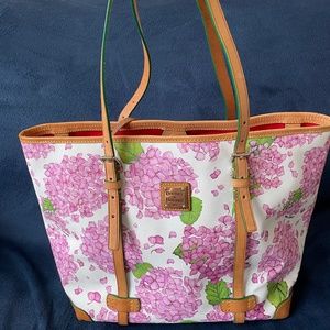 Rare! Dooney & Bourke Tote Pink Hydrangea Floral Shopper